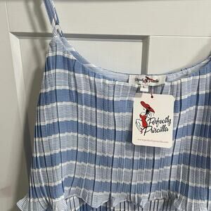 Perfectly Priscilla Tank |‎ Womens New Striped Ruffle Blouse | Size L